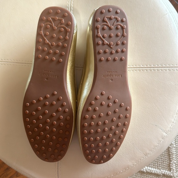 Kate Spade gold loafer size 10 - Picture 6 of 9